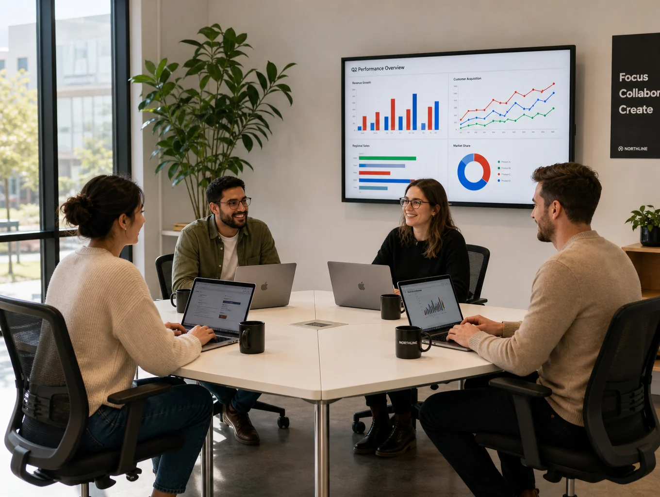 Professional team planning a content marketing strategy