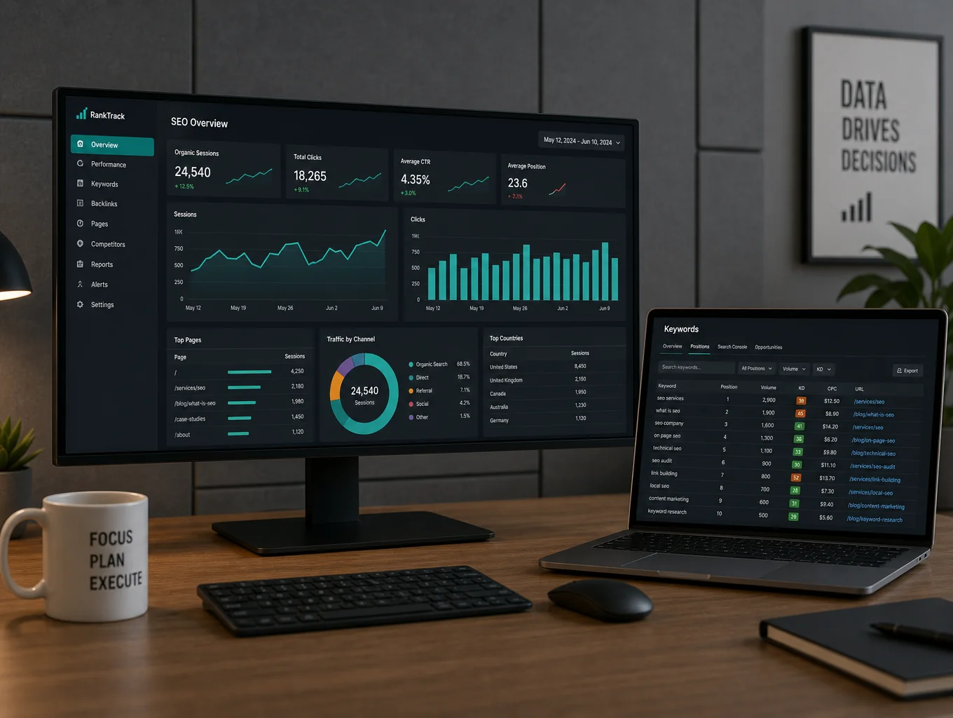 Amazon SEO analytics and keyword performance overview
