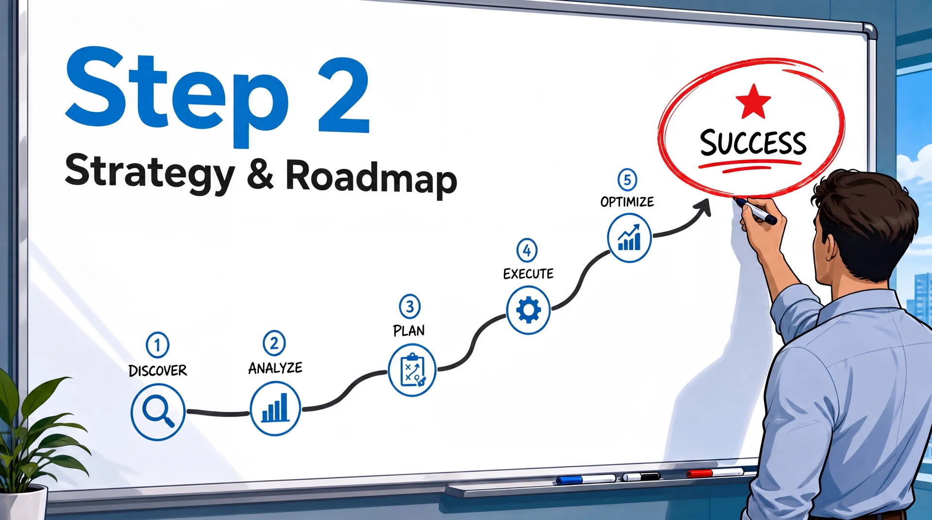 Roadmap showing the process of vetting and choosing an SEO partner