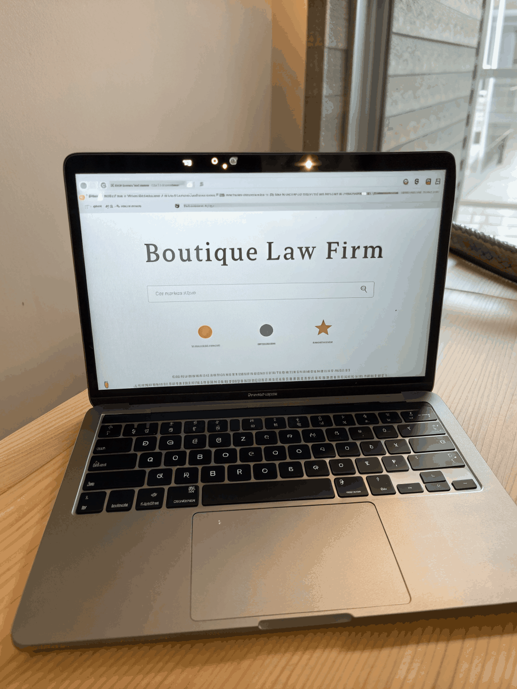 Map interface showing local search results for law firms