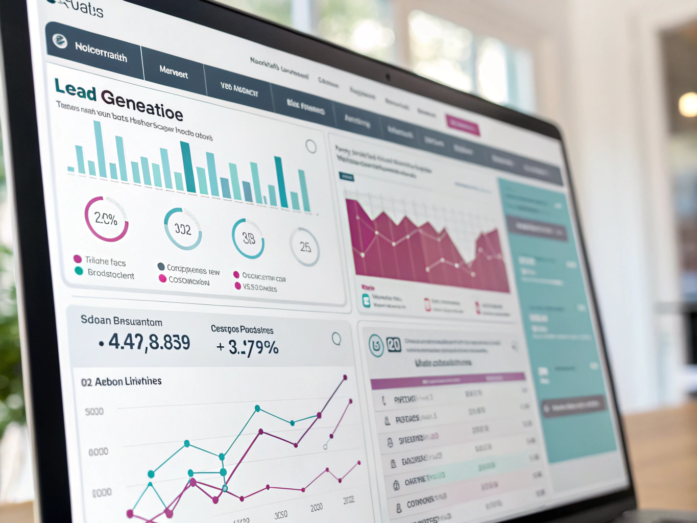 Dashboard displaying B2B lead conversion metrics