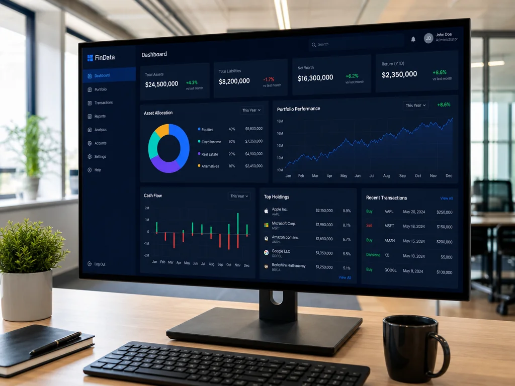 Financial institution digital analytics dashboard