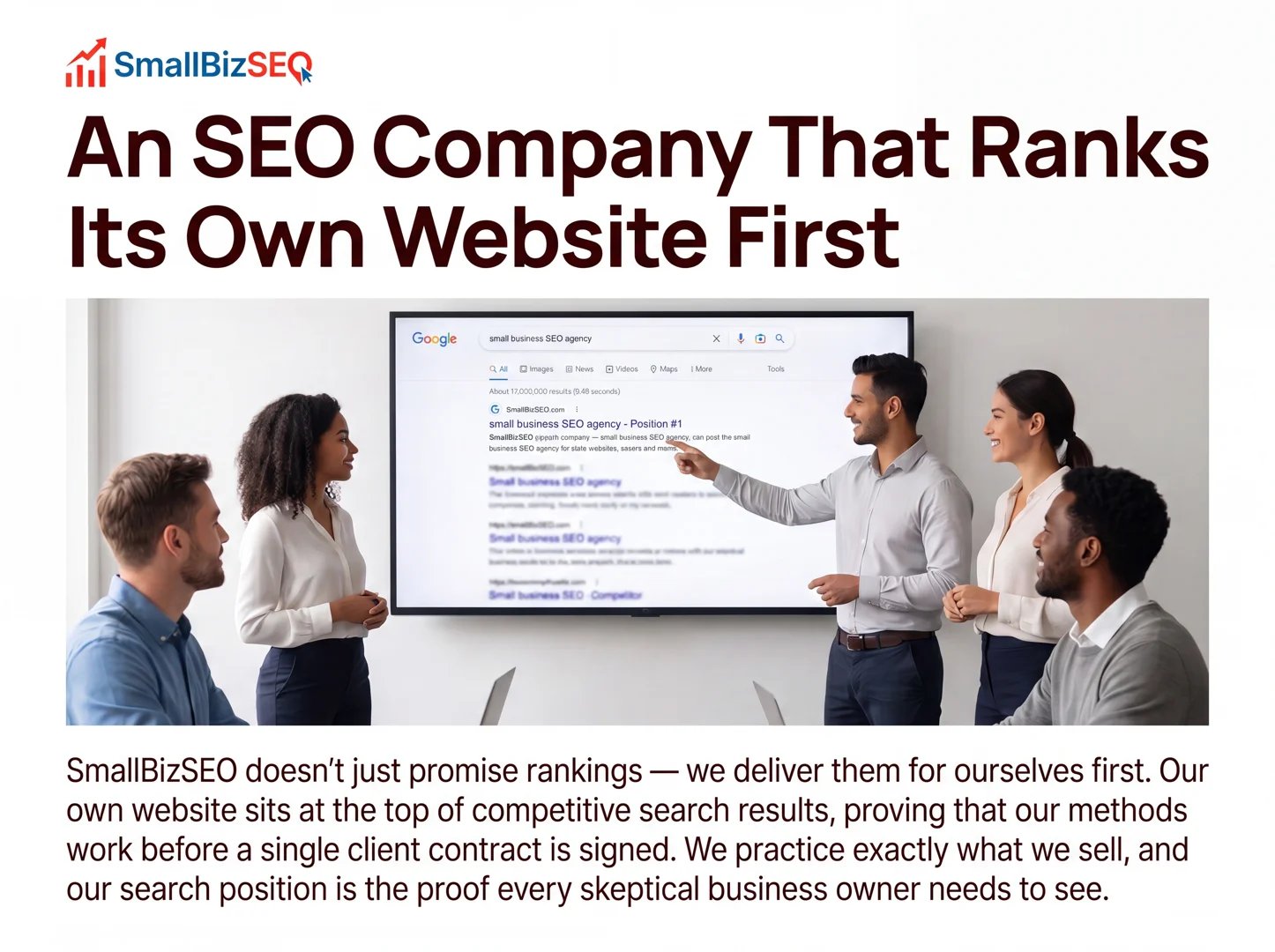 SEO agency reviewing search results and business analytics