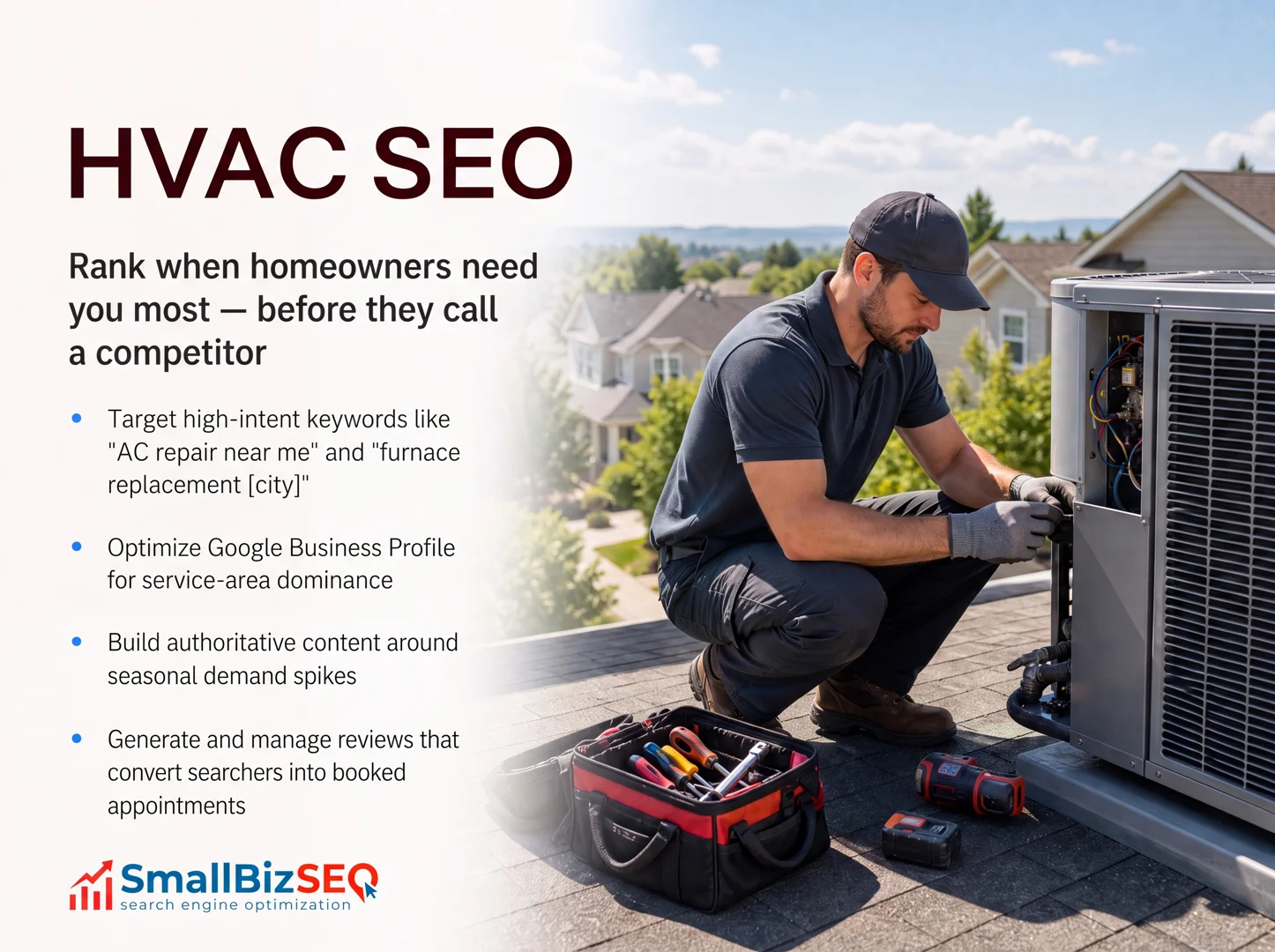 HVAC technician using mobile search