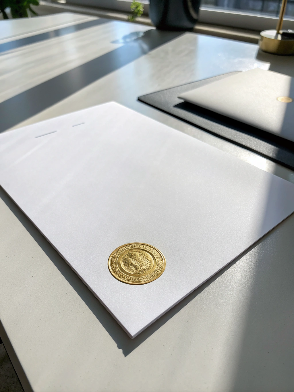 Professional legal documents and compliance paperwork on a clean desk