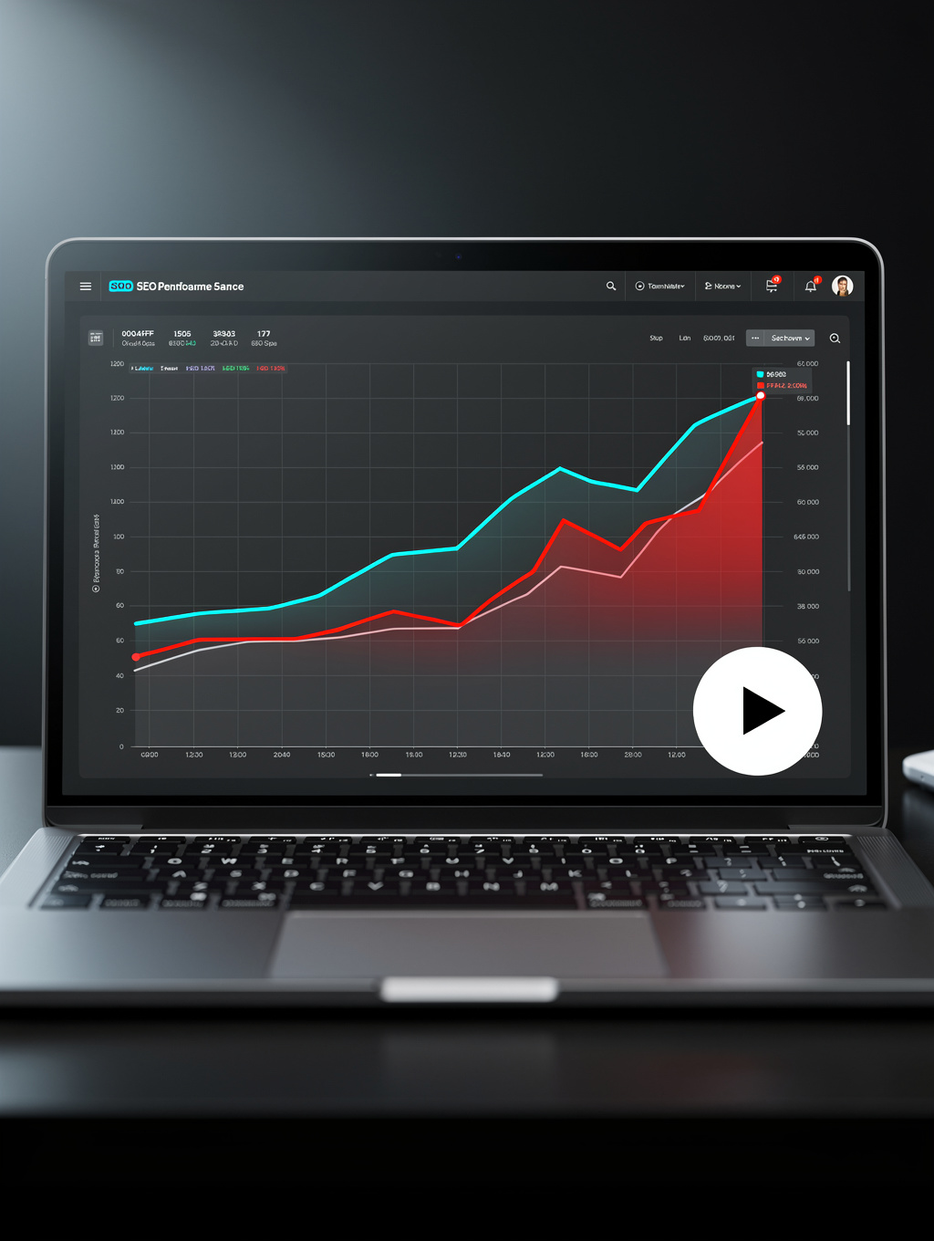 Dashboard showing local search ranking performance metrics