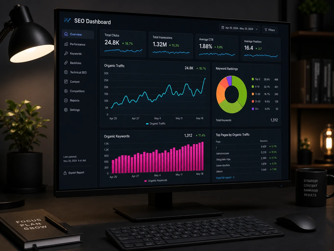 SmallBizSEO SEO Process and Strategy Analytics Dashboard