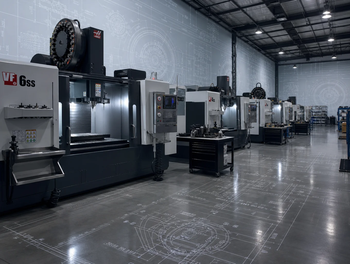 Precision CNC machinery and industrial manufacturing facility