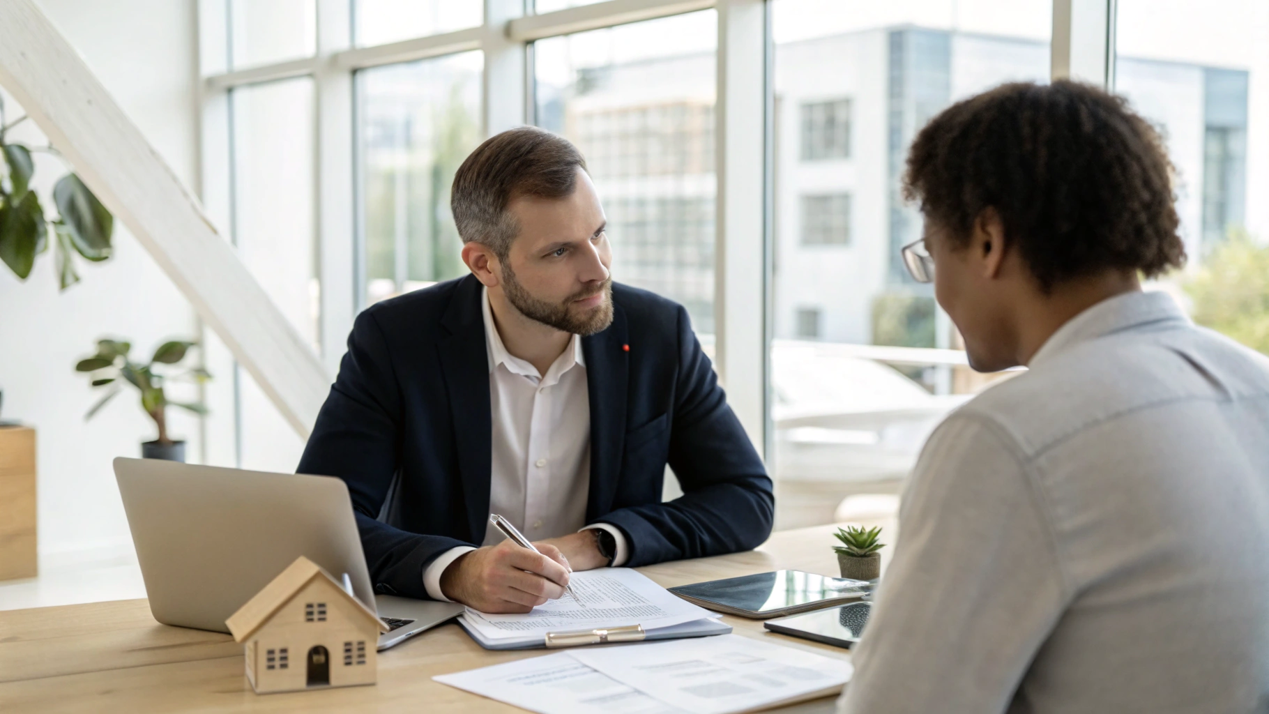 Mortgage advisor assisting clients with real estate financing options