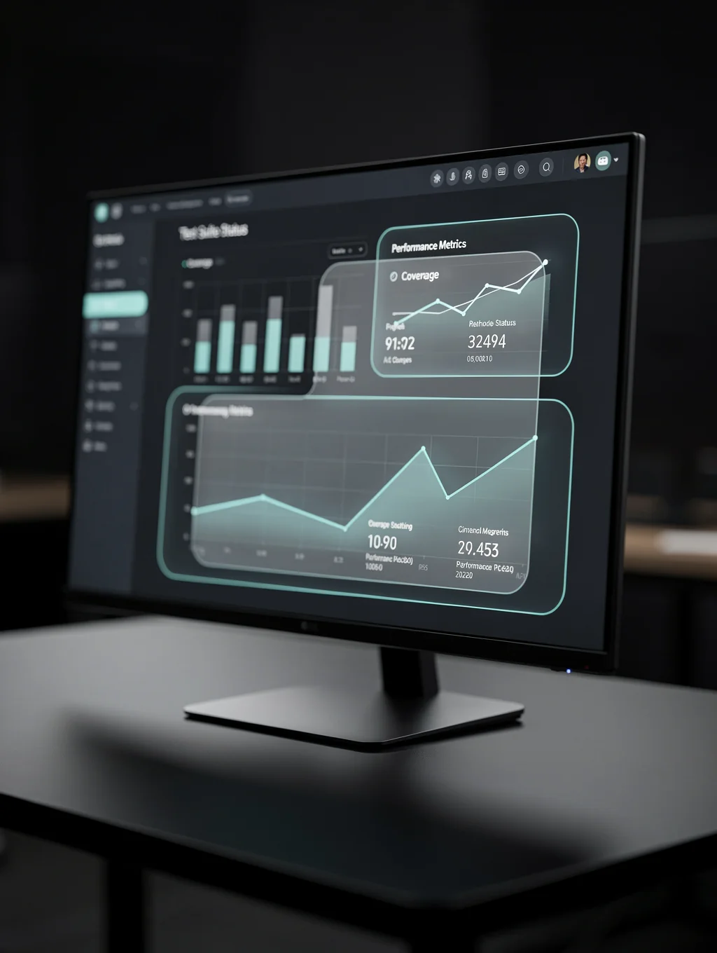 Digital dashboard showing website performance metrics