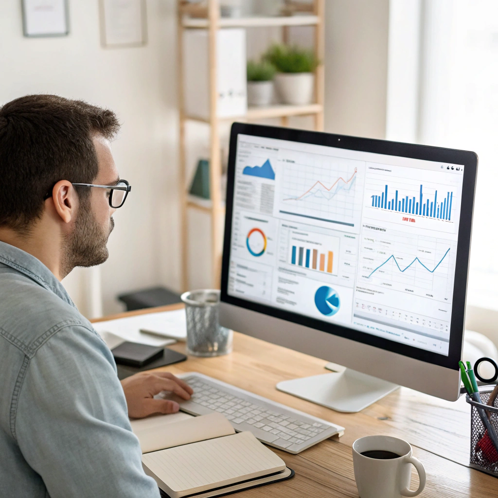 Charts and graphs illustrating search engine ranking improvements over time