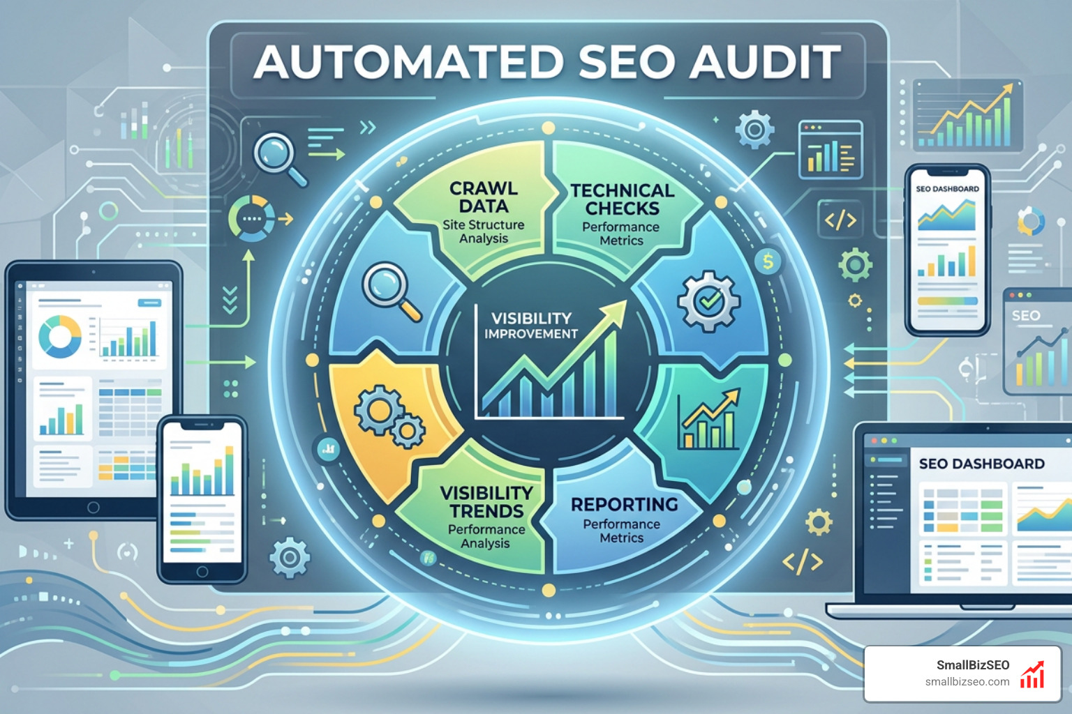 SEO visibility audit automation dashboard with AI search analytics