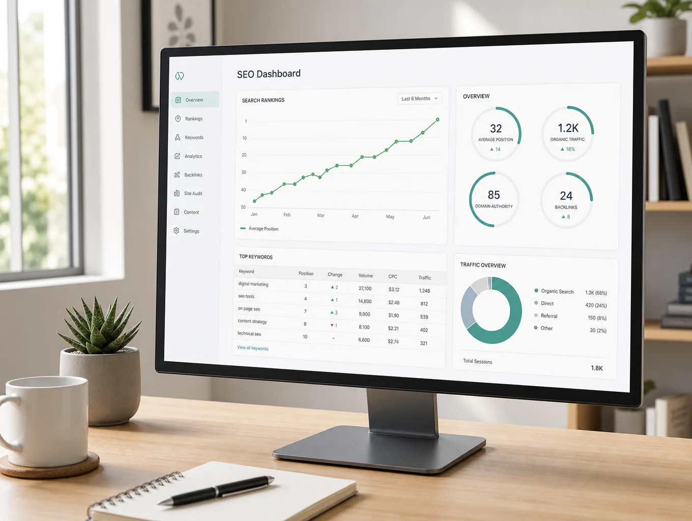 SEO performance diagnostic showing visibility audit
