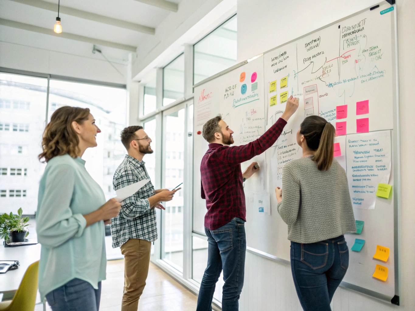 SEO strategy planning on a whiteboard