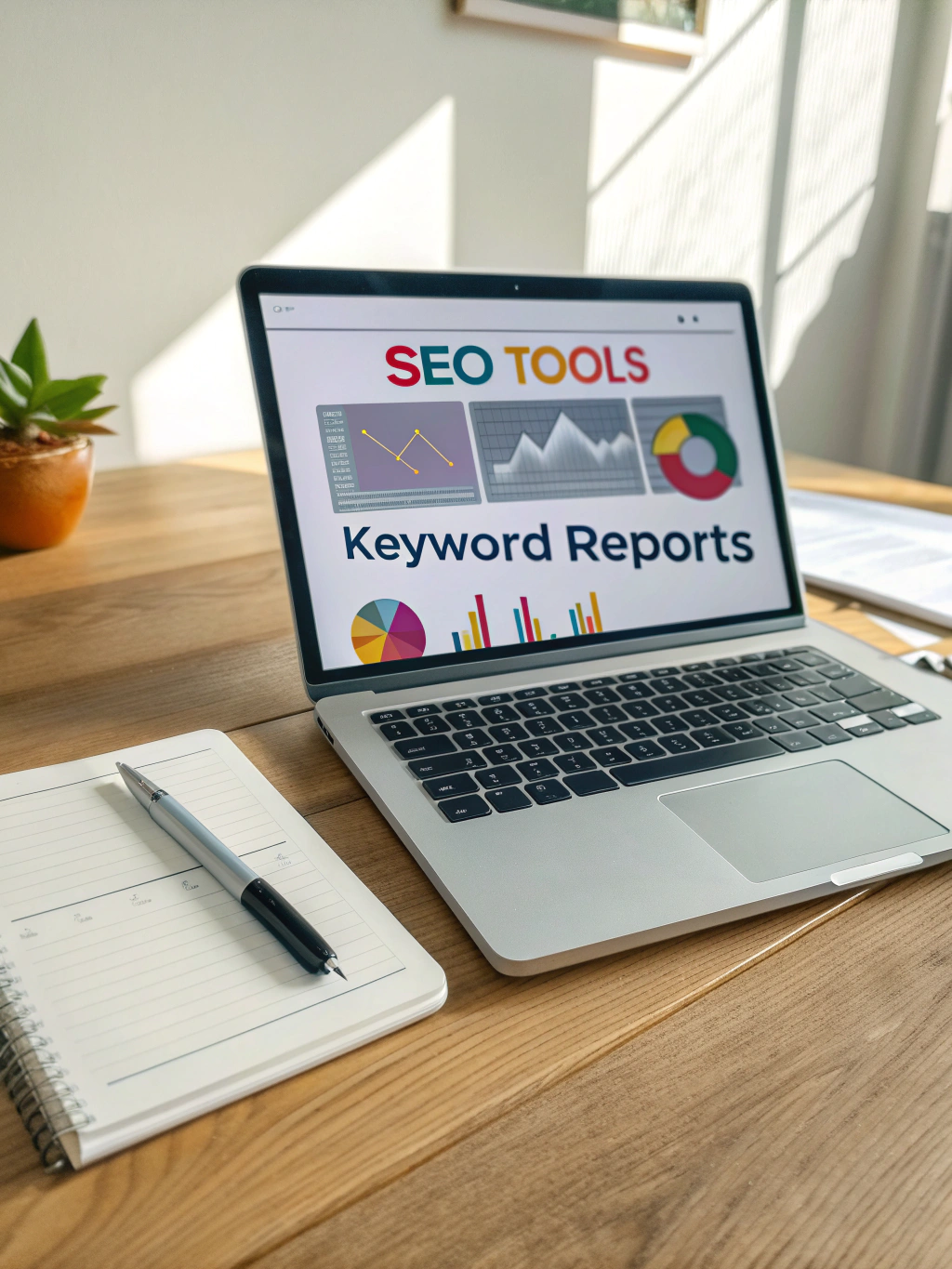 Technical SEO audit report on a laptop screen