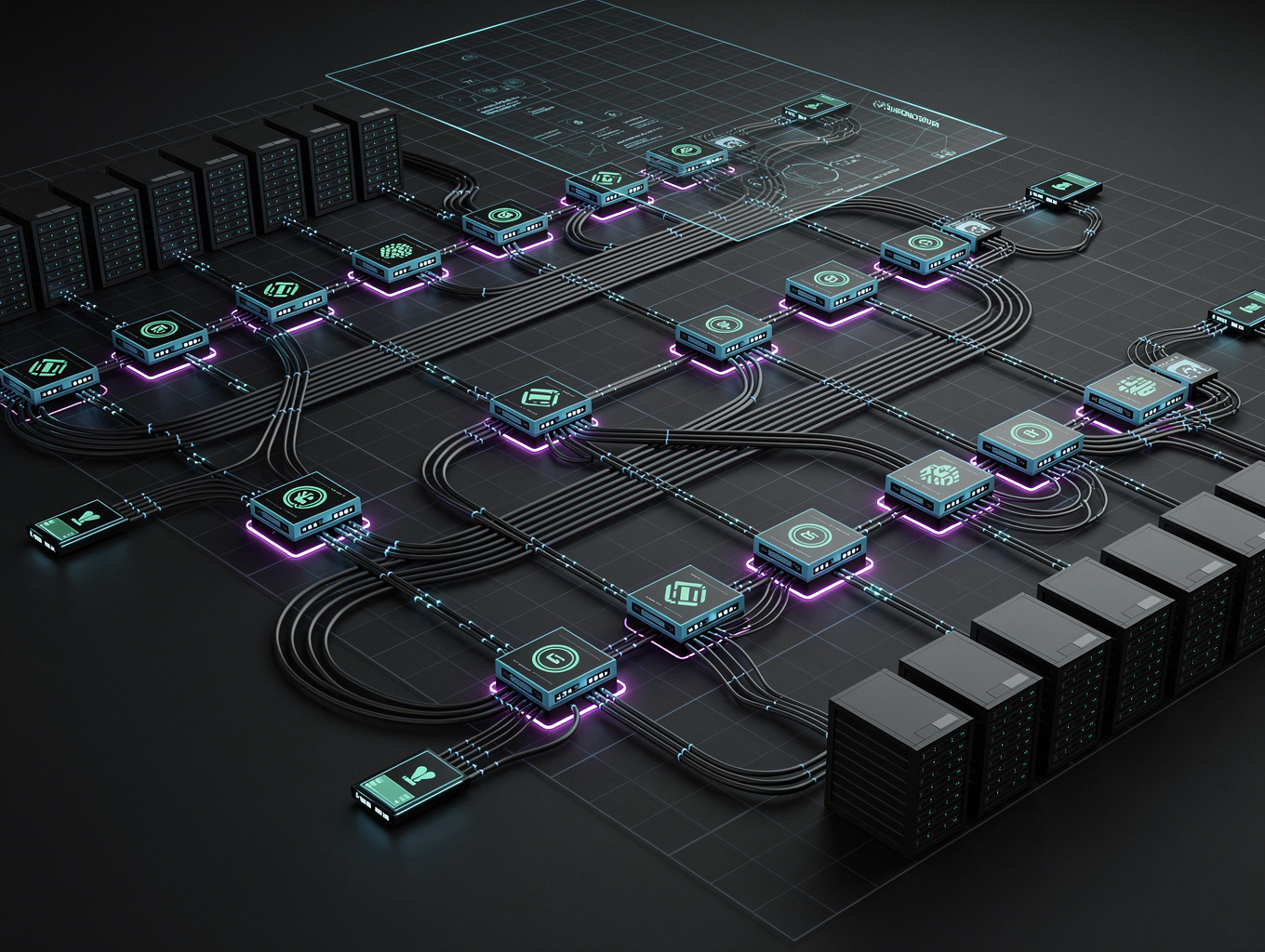 Technical diagram of website architecture and server structure