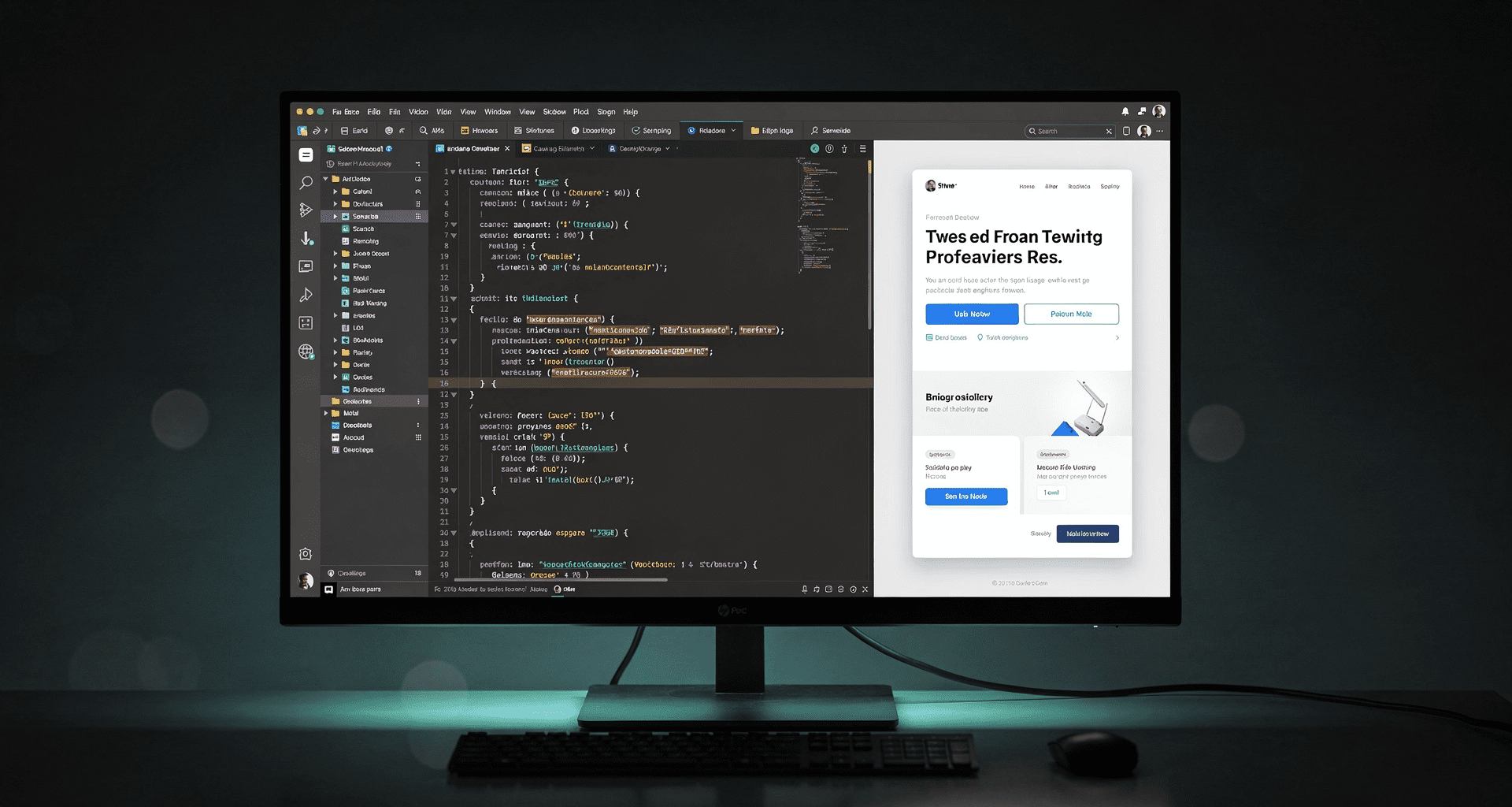 Code optimization view showing technical SEO repairs