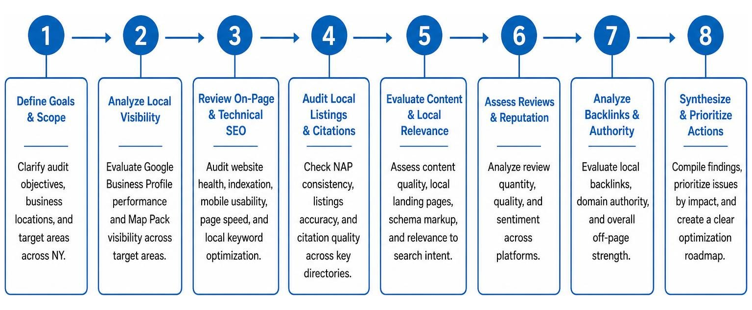 Step-by-step framework for executing a comprehensive local SEO audit
