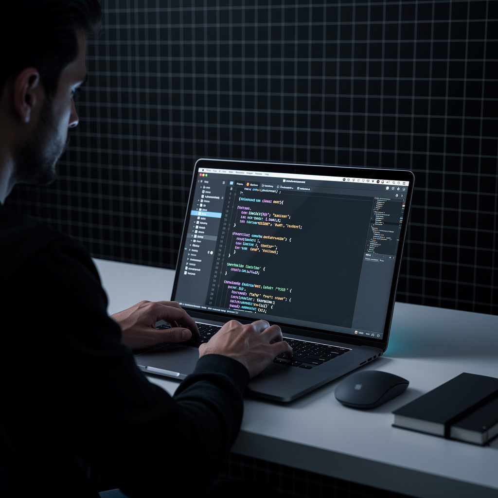 Developer writing clean code for a WordPress website project
