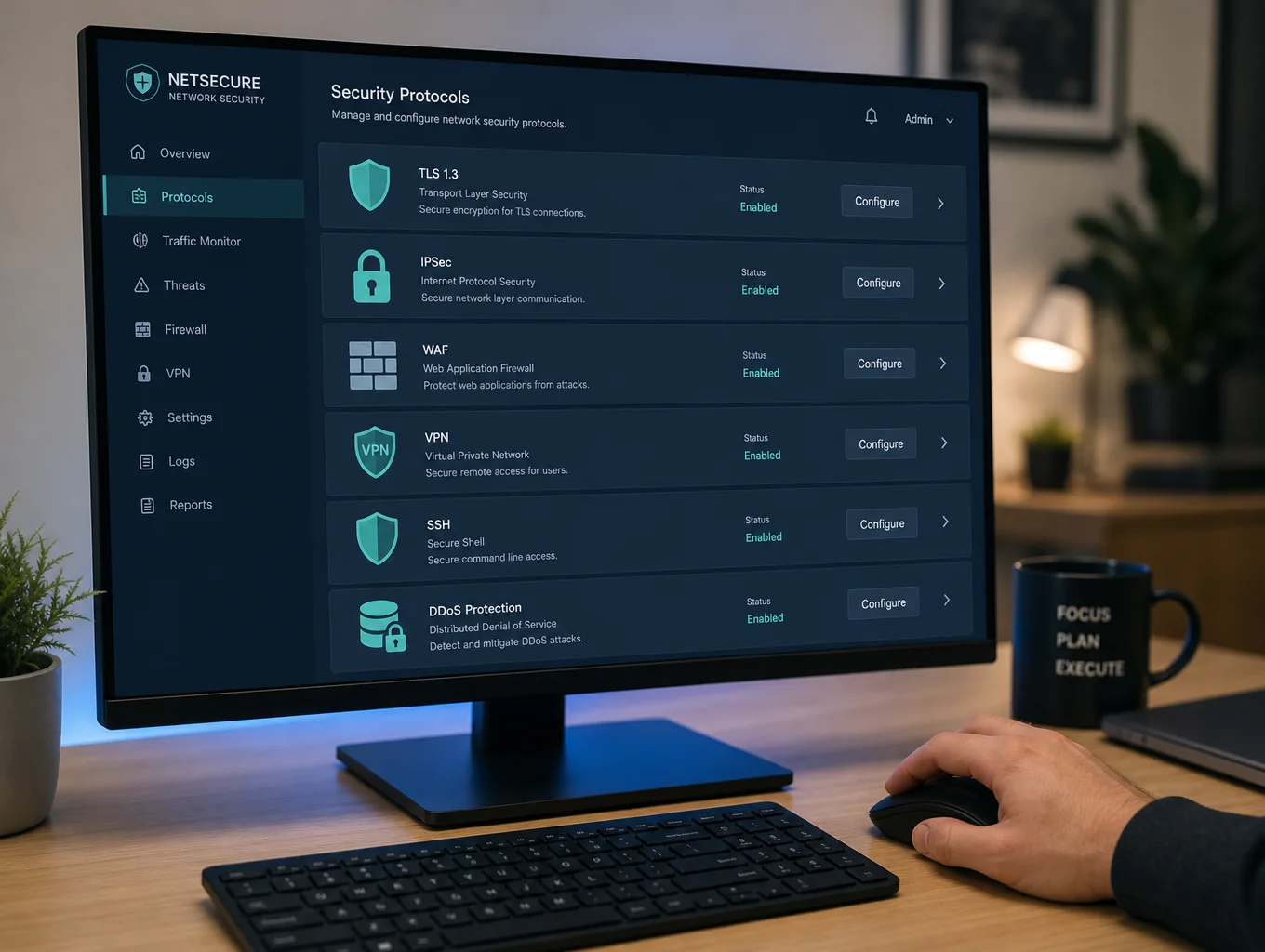 Developer monitoring server status and security updates on a workstation
